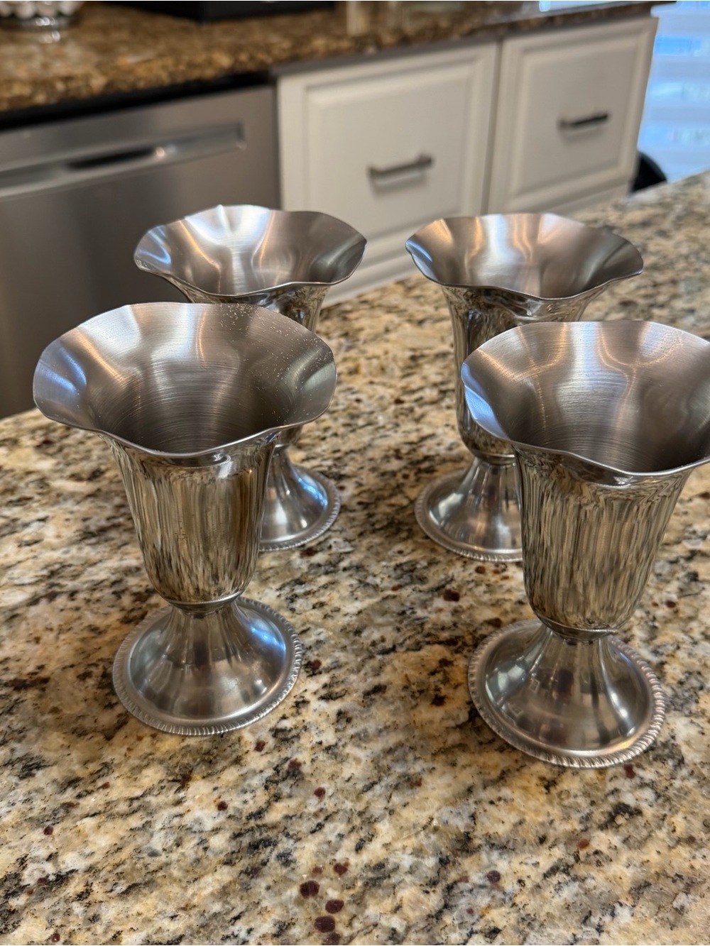 Classic Silver plated vintage sherbet/ ice cream cups condition Set of 4,